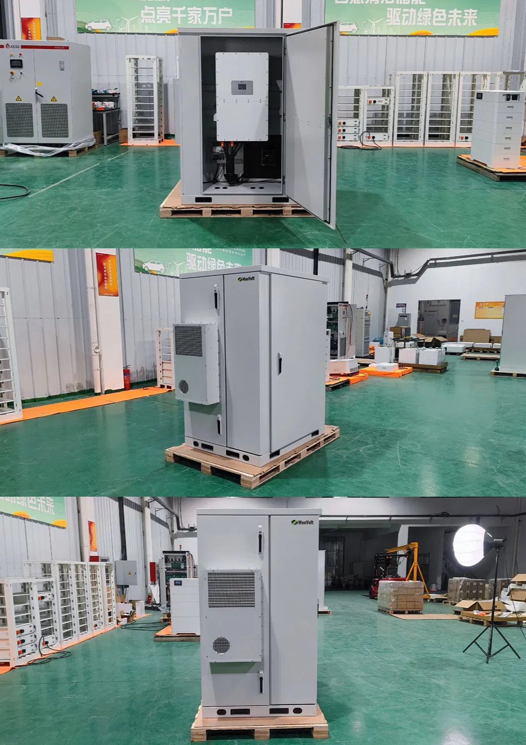 Instalación de gabinetes de baterías comerciales en exteriores