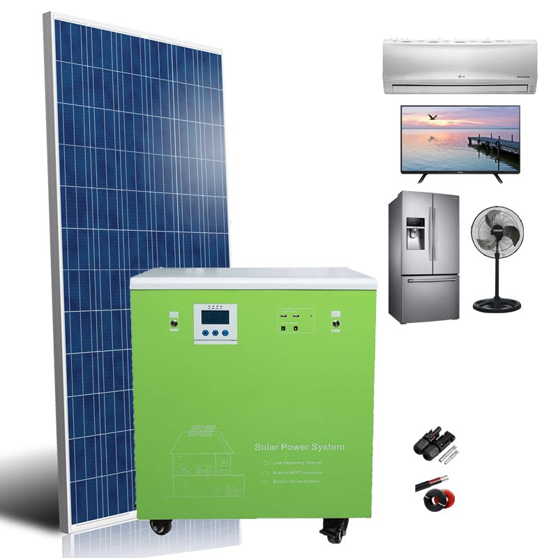 Kit de Sistema de Energía Solar Completo 1/1.5/3/6kw Almacenamiento de Batería de Energía Solar con Controlador MPPT de Silicio Policristalino