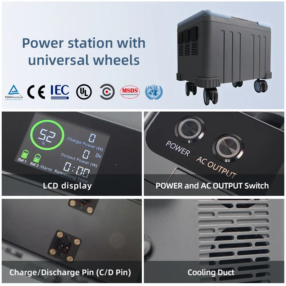 Batería de Litio Solar 2300W Portátil Confiable para Aventuras al Aire Libre