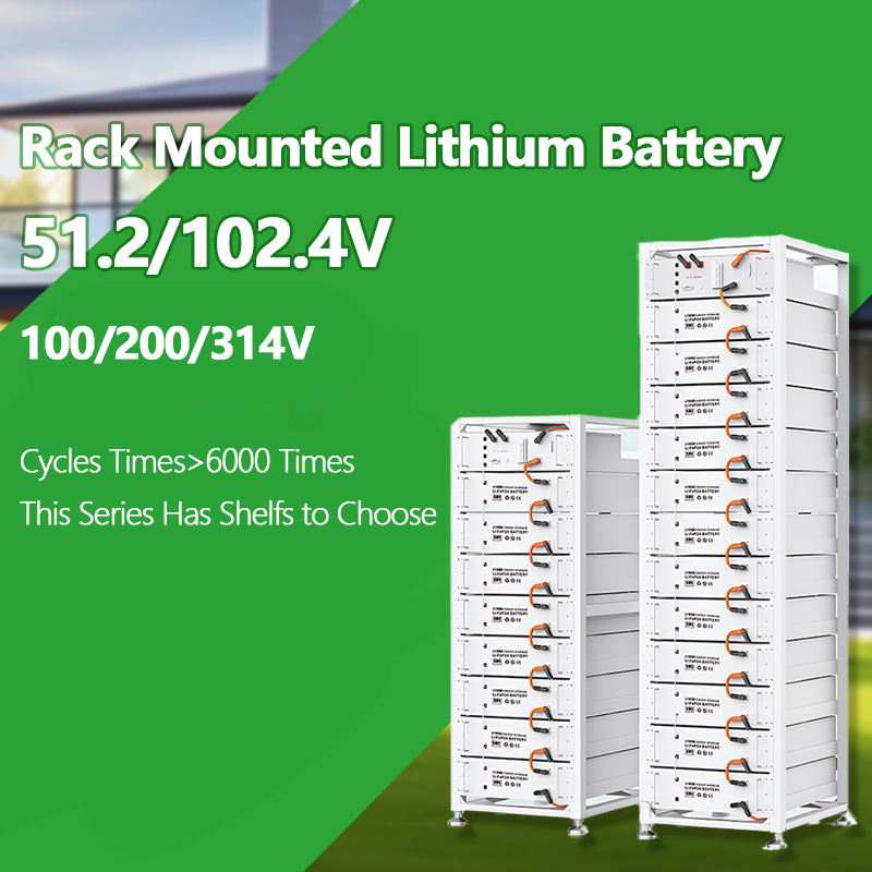Sistema Montado en Rack de Alta Tensión de Almacenamiento de Energía Fotovoltaica con Batería de Iones de Litio LiFePO4 Paquete Solar 51.2V 102.4V 100ah 200ah 50ah 30kwh 122kwh fuera de la Red