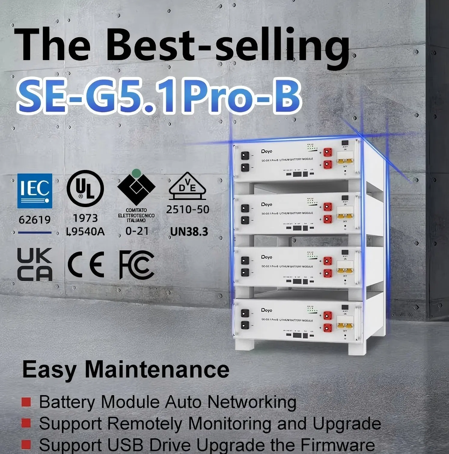Factory Price Deye Low Voltage 5kwh 10kwh 16kwh Rechargeable Lithium Ion LiFePO4 Battery for Home Energy Storage System in Solar Panel