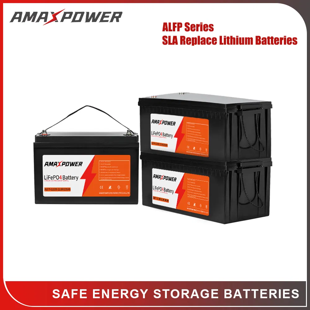 Batería de iones de litio Amaxpower 12V/24V/48V Lithium-Iron-Phosphate-Battery-LiFePO4 50ah 100ah 150ah 200ah 250ah 300ah para telecomunicaciones, solar, UPS, almacenamiento de energía de ciclo profundo