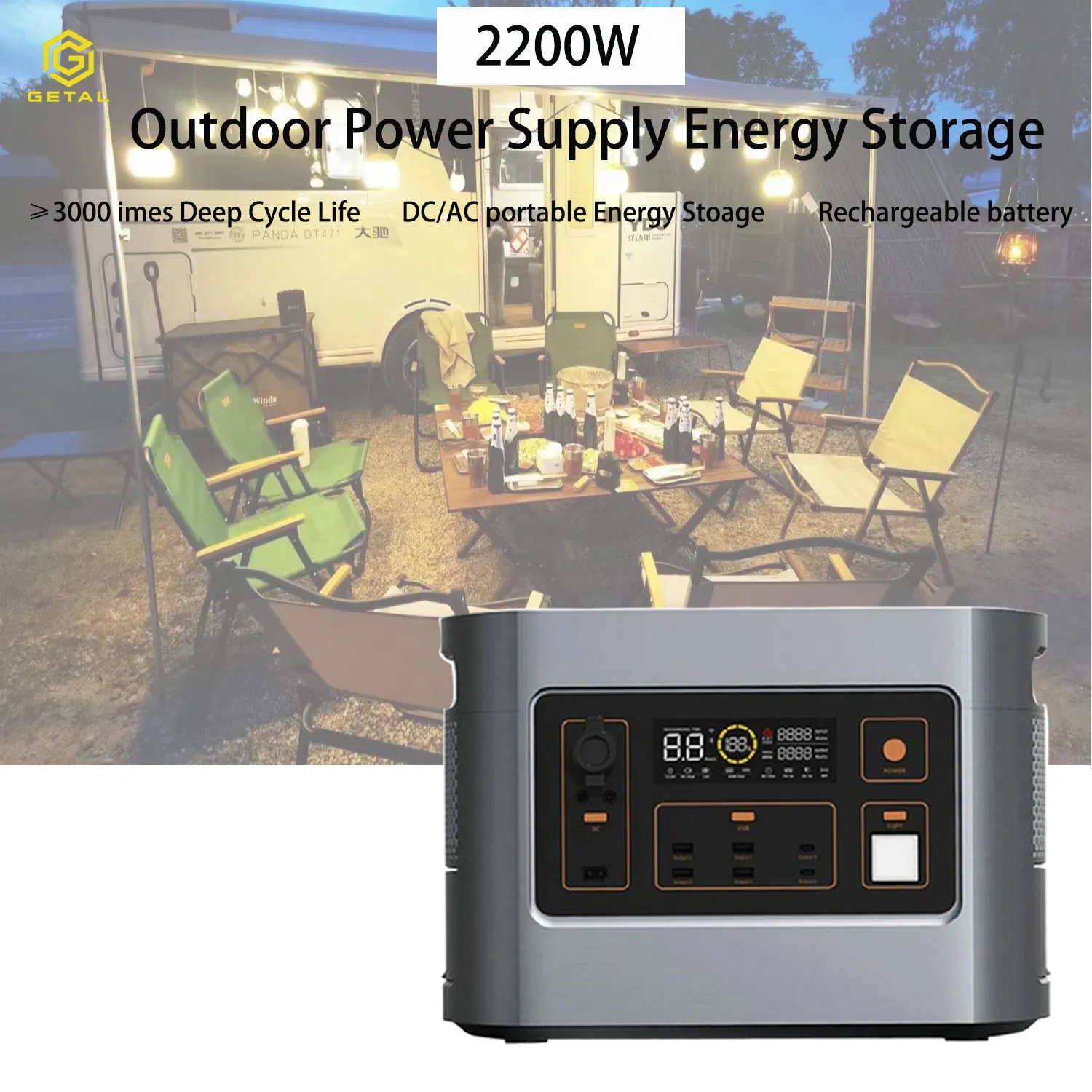 Banco de Energía Portátil 48V 2200W Batería Solar para Motocicleta Eléctrica