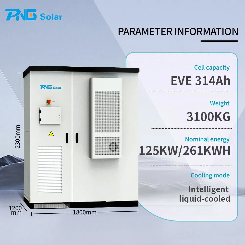 Paquete de Batería de Litio Comercial e Industrial 241kwh 261kwh Armario Ess Todo en Uno