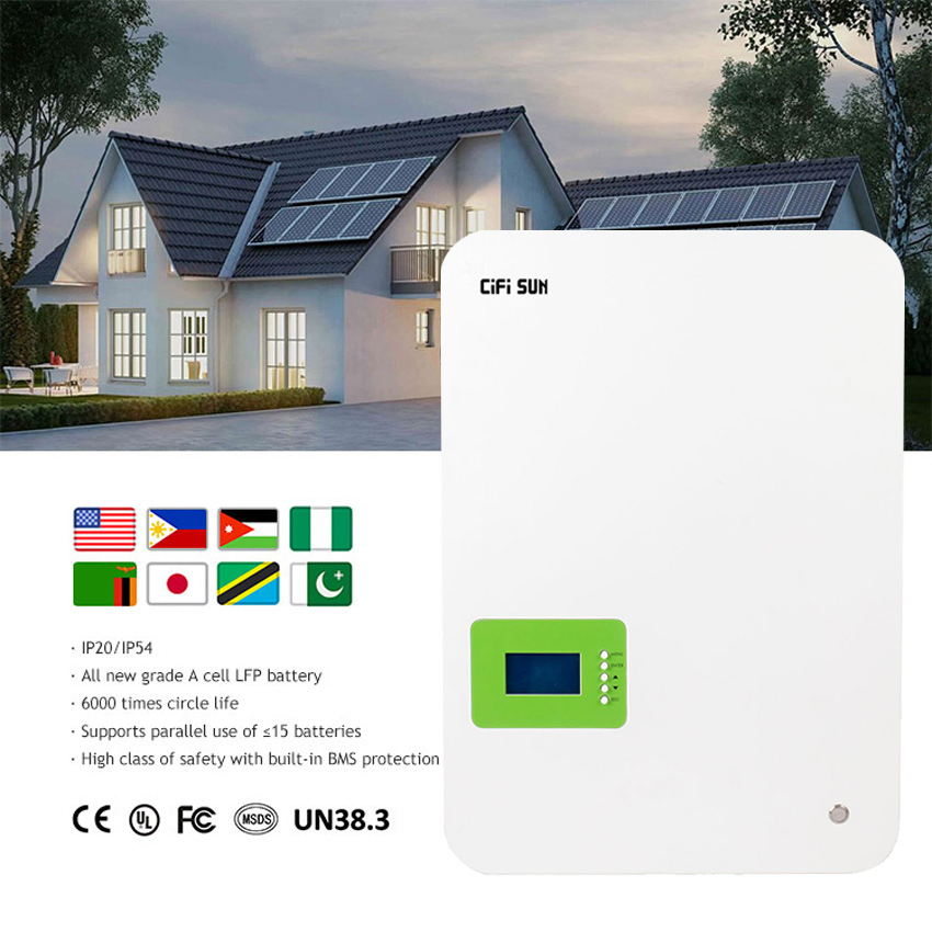 Venta Caliente 51.2V 150ah 7.6kwh Sistema de Almacenamiento de Energía Solar para el Hogar Montaje en Pared Residencial Ess con BMS Integrado