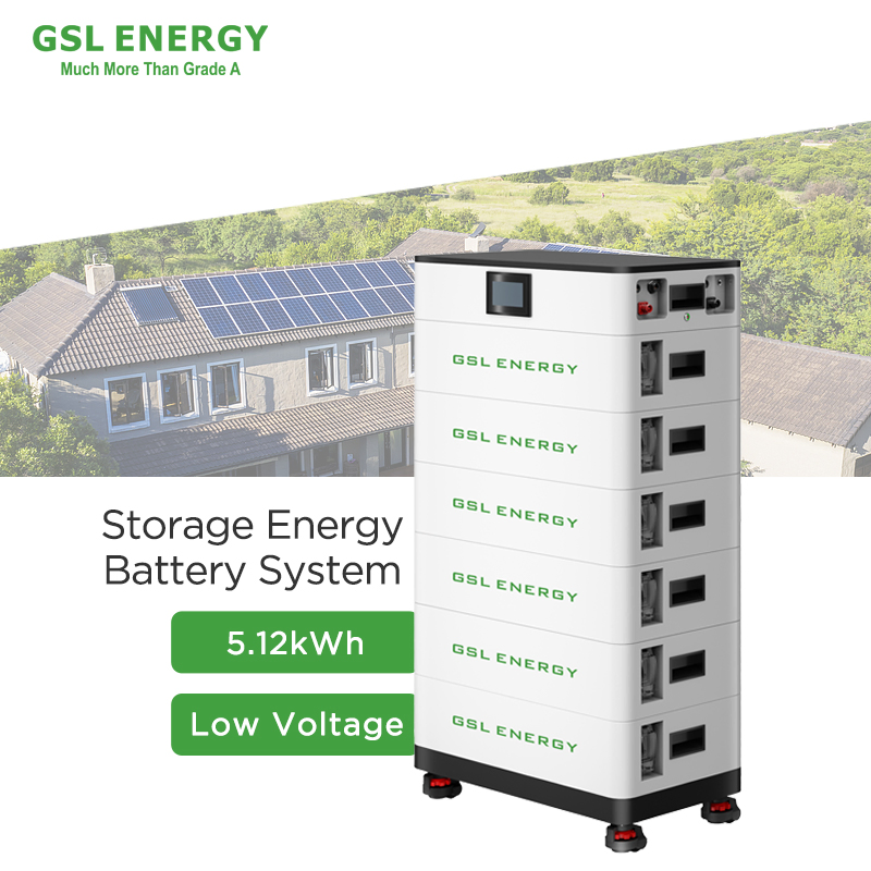 Sistema de Almacenamiento de Energía Solar BMS para Uso en el Hogar Gsl Energy Alta Tensión 51.2V 10kwh Batería de Iones de Litio Apilable Todo en Uno LiFePO4