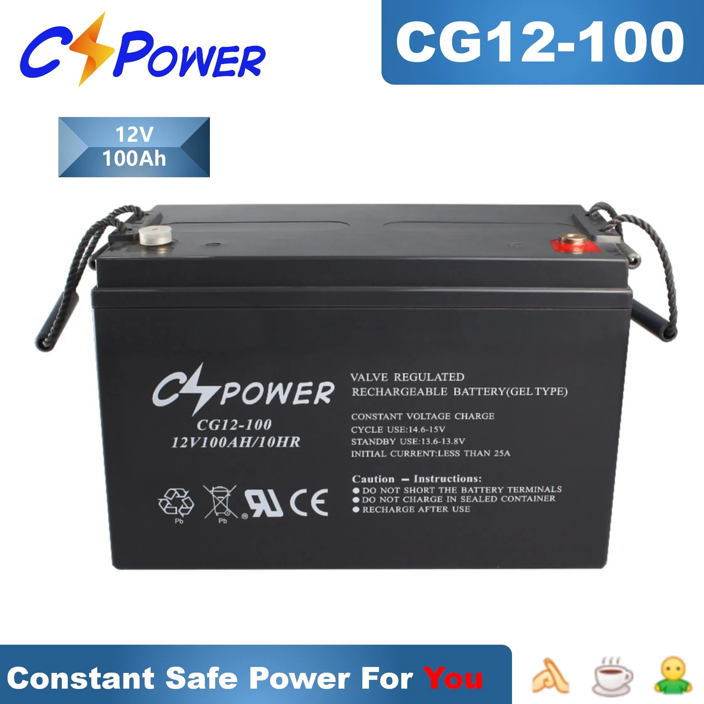 Cspower 12+Years Vida Útil 12V 150ah/100ah/200ah Gel-Batería Ácida Sin Mantenimiento Inversor UPS EPS Energía de Respaldo de Emergencia Solar para el Hogar