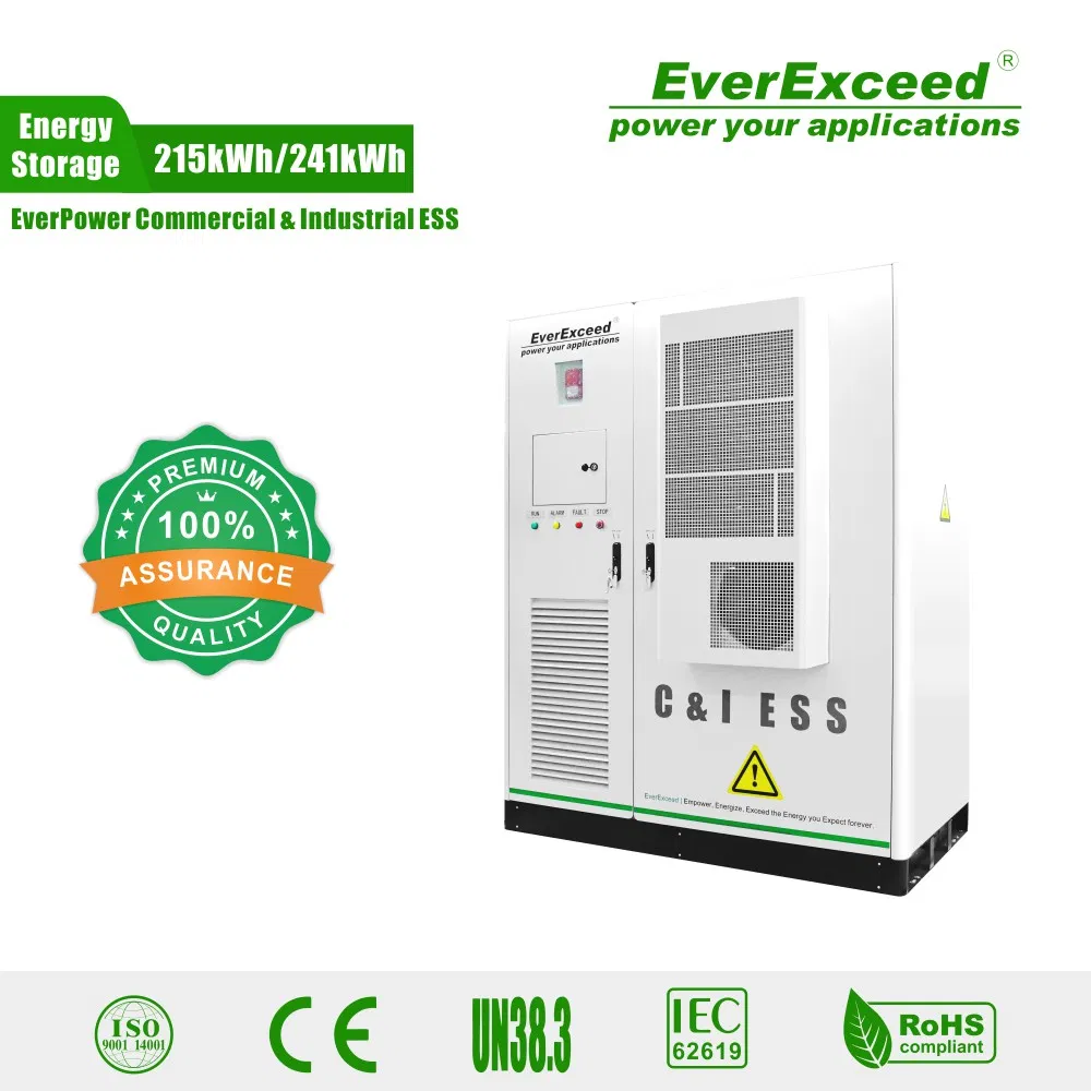 215kwh/241kwh Sistema de Almacenamiento de Energía en Baterías Todo en Uno C&I, 100kw LiFePO4 Sistema de Almacenamiento de Energía en Baterías