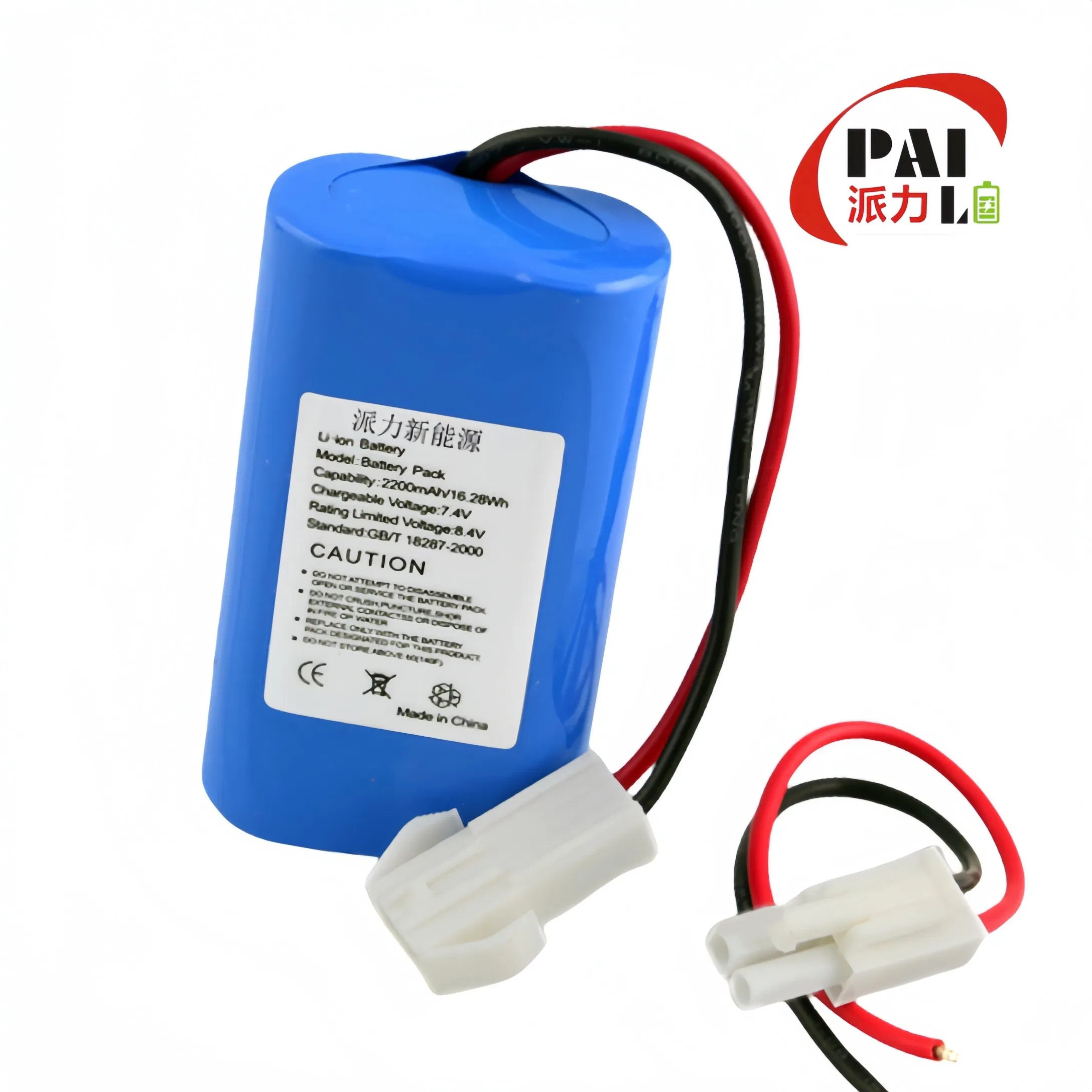 Batería de celda de iones de litio de potencia calentada 7.4V 2200mAh 2s1p 18650 Paquete de baterías recargables inteligentes de almacenamiento solar de litio y polímero para dispositivo terminal portátil