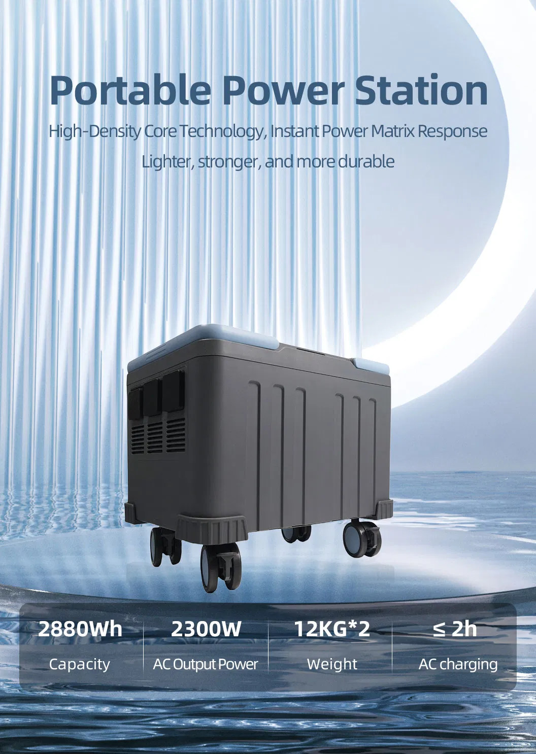 Batería de Litio Solar 2300W Portátil Confiable para Aventuras al Aire Libre