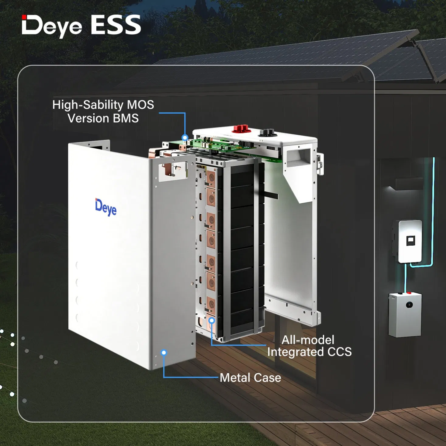 Deye Ess Se-F12 Batería de Ión de Litio de Bajo Voltaje No Contaminante Solar LiFePO4