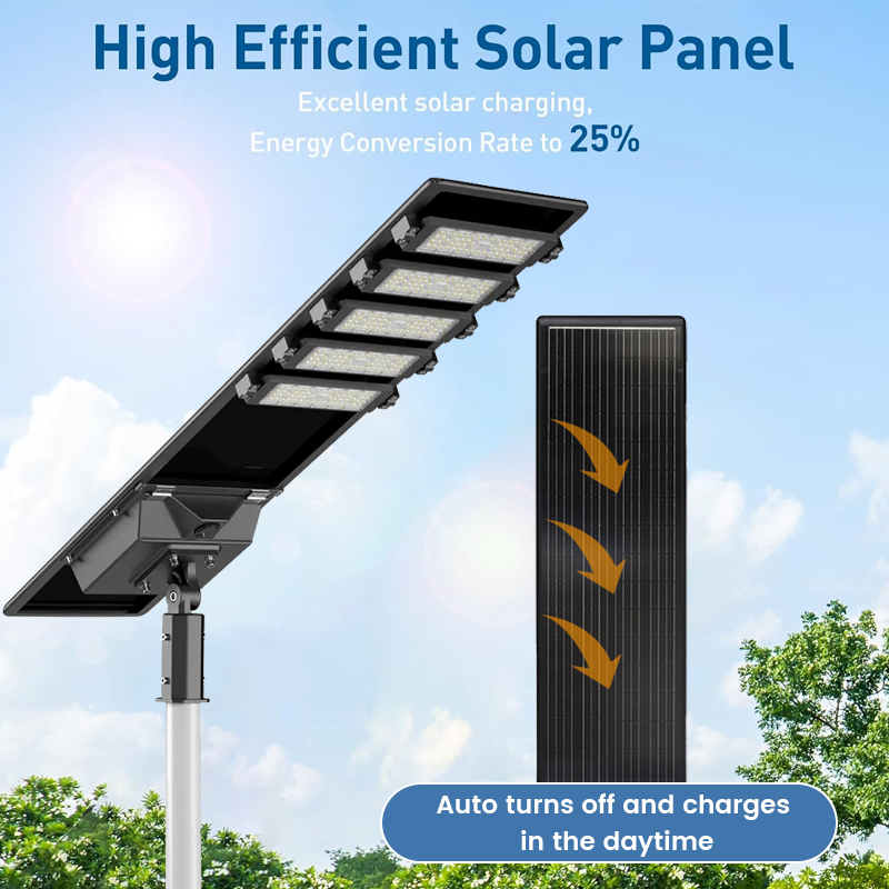Aluminio para Exteriores 100W-700W Lámpara Solar de Calle IP65 Impermeable Integrada LED Todo en Uno Cuerpo de Aluminio Jardín Alimentada por Batería