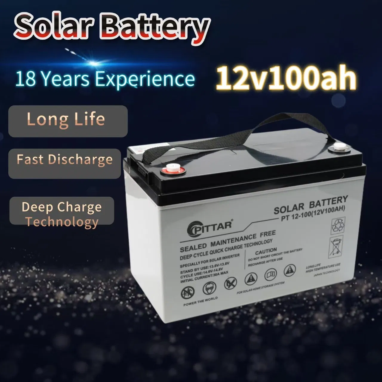 Batería de Gel de Plomo Ácido de Ciclo Profundo Copex Ritar 12V 100ah para Sistema de Almacenamiento Solar en el Hogar