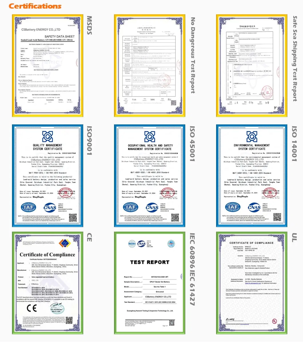 Batería de Carbono de Plomo Recargable de Ciclo Profundo de Larga Duración y Carga Rápida para Sistema de Almacenamiento de Energía Solar