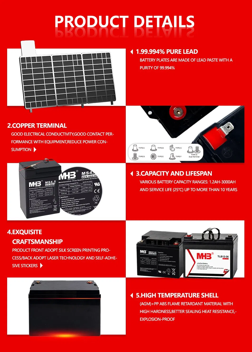 Batería de Gel de Ciclo Profundo de Plomo Ácido 12V 200ah Baterías Solares para UPS para Montacargas Eléctricos