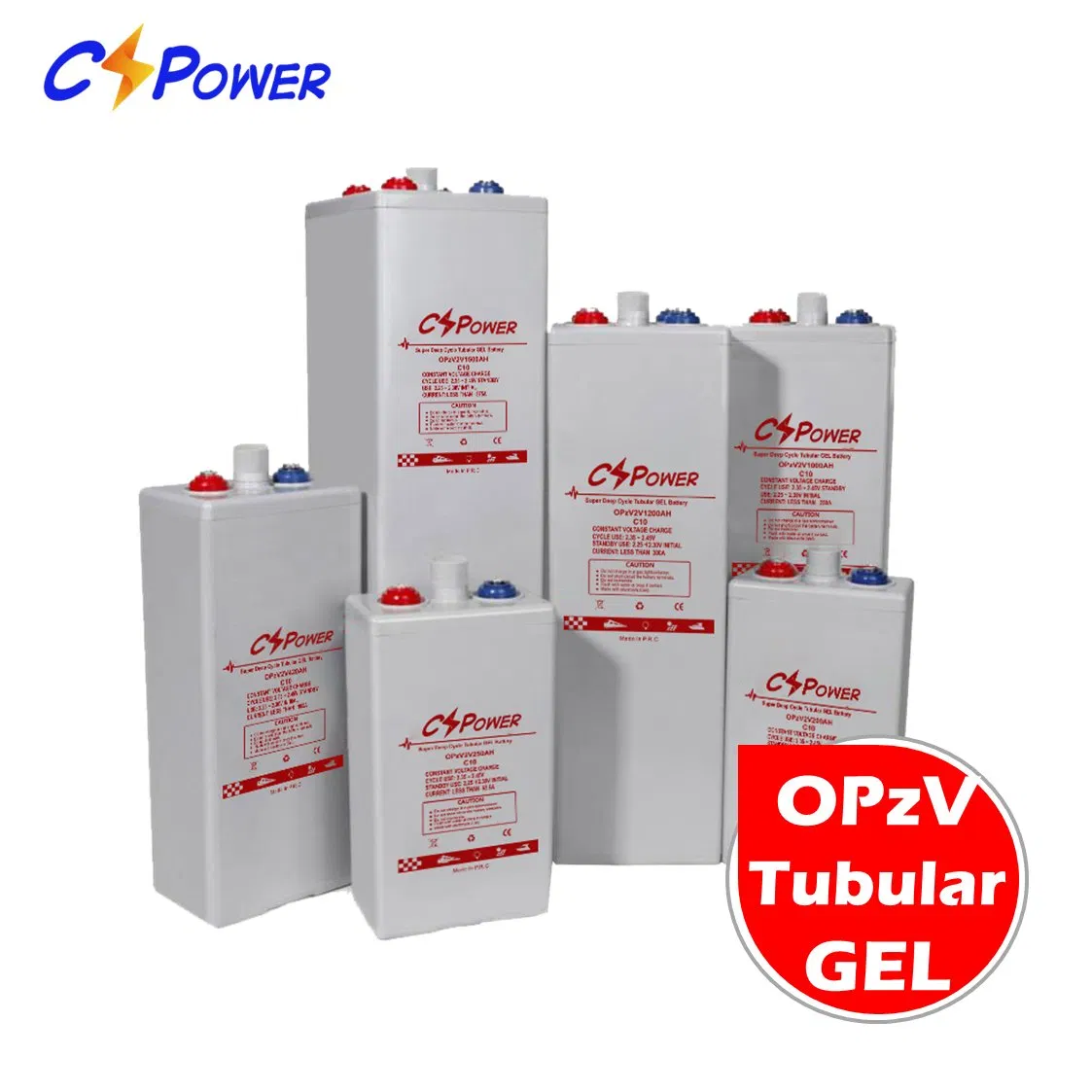 Batería Solar de Almacenamiento de Energía Tubular-Gel de Ciclo Profundo Cspower 2volt-3000ah/2500ah/2000ah/1000ah Opzv para Proyectos Gubernamentales/Csg