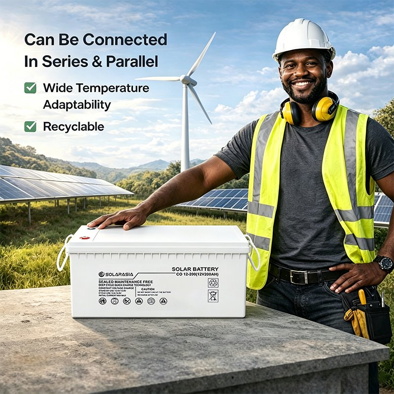 Batería de Gel Solar SA 12V 100ah 150ah 200ah 250ah Batería de Plomo Ácido AGM 12V Batería de Gel de Ciclo Profundo Batería Recargable BMS Batería de Plomo Ácido para Almacenamiento en el Hogar