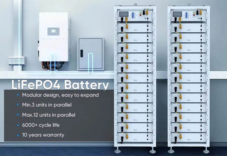 Batería de Litio de Alta Tensión Deye 51.2V 100ah Batería de Energía Solar para el Hogar