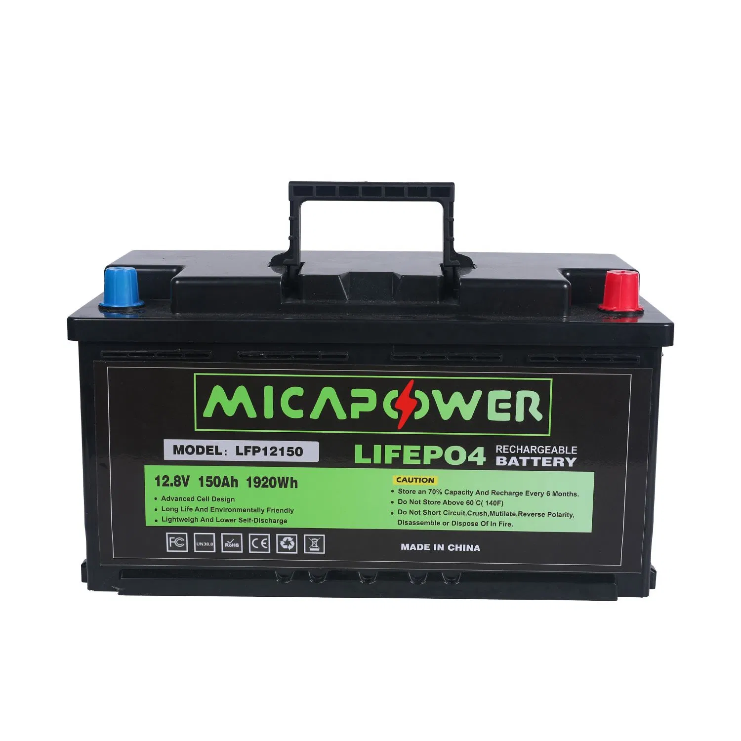 17 Años LiFePO4 Batería 12V 100ah 150ah 200ah Paquete de Batería de Litio LFP para RV/Camión de Golf/Yate/MARINA/Almacenamiento de Energía Solar con CE Un38.8