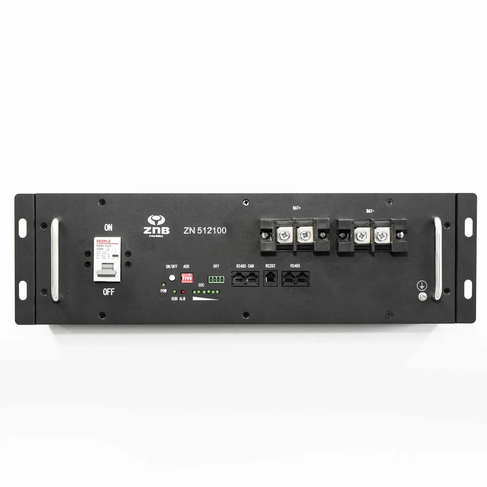 Batería de Almacenamiento de Energía Montada en Rack 51.2V 100ah 5120wh LiFePO4 Zn512100-R Energía Solar