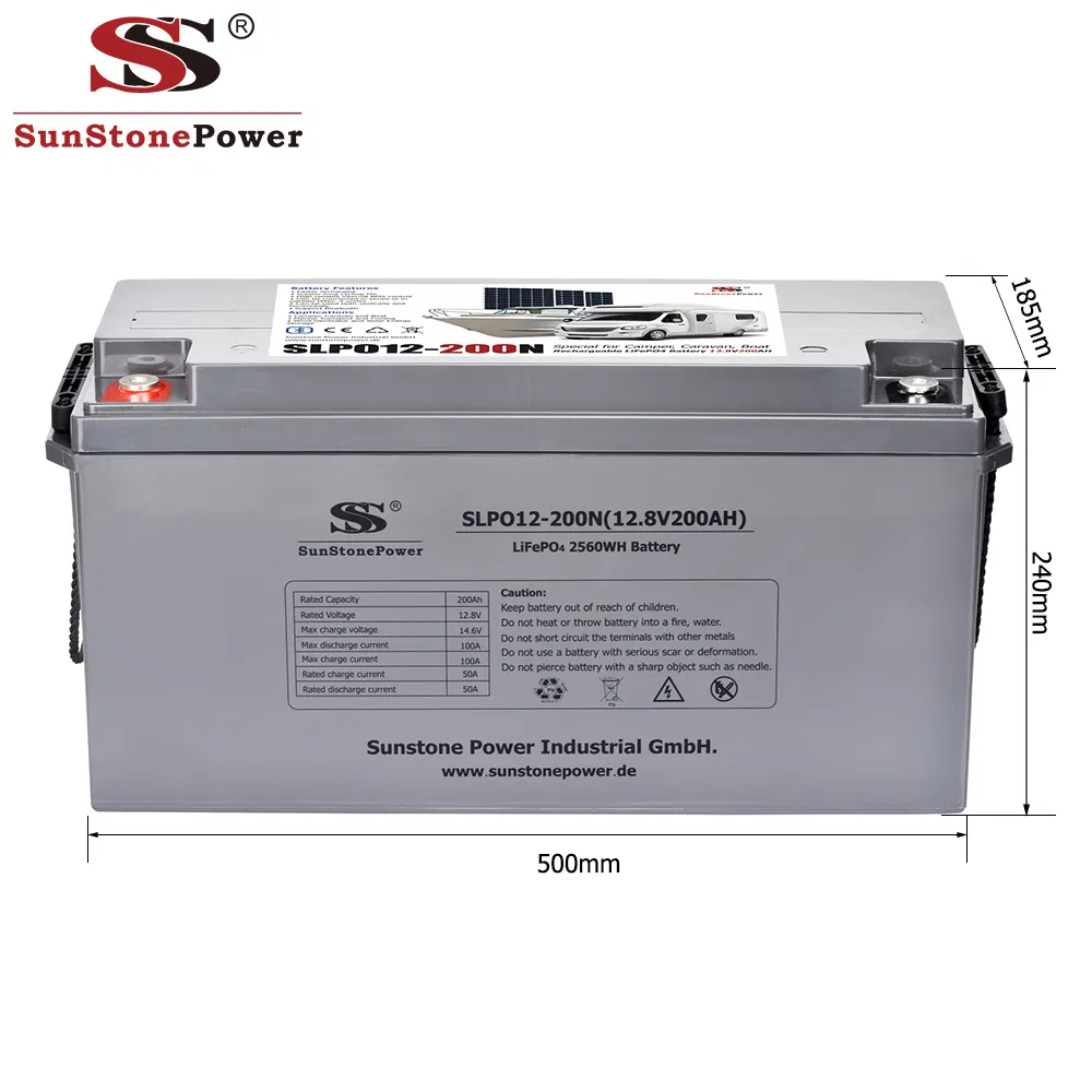 12V LiFePO4 Baterías 12V 200ah Batería de Ciclo Profundo de Almacenamiento Solar de Litio