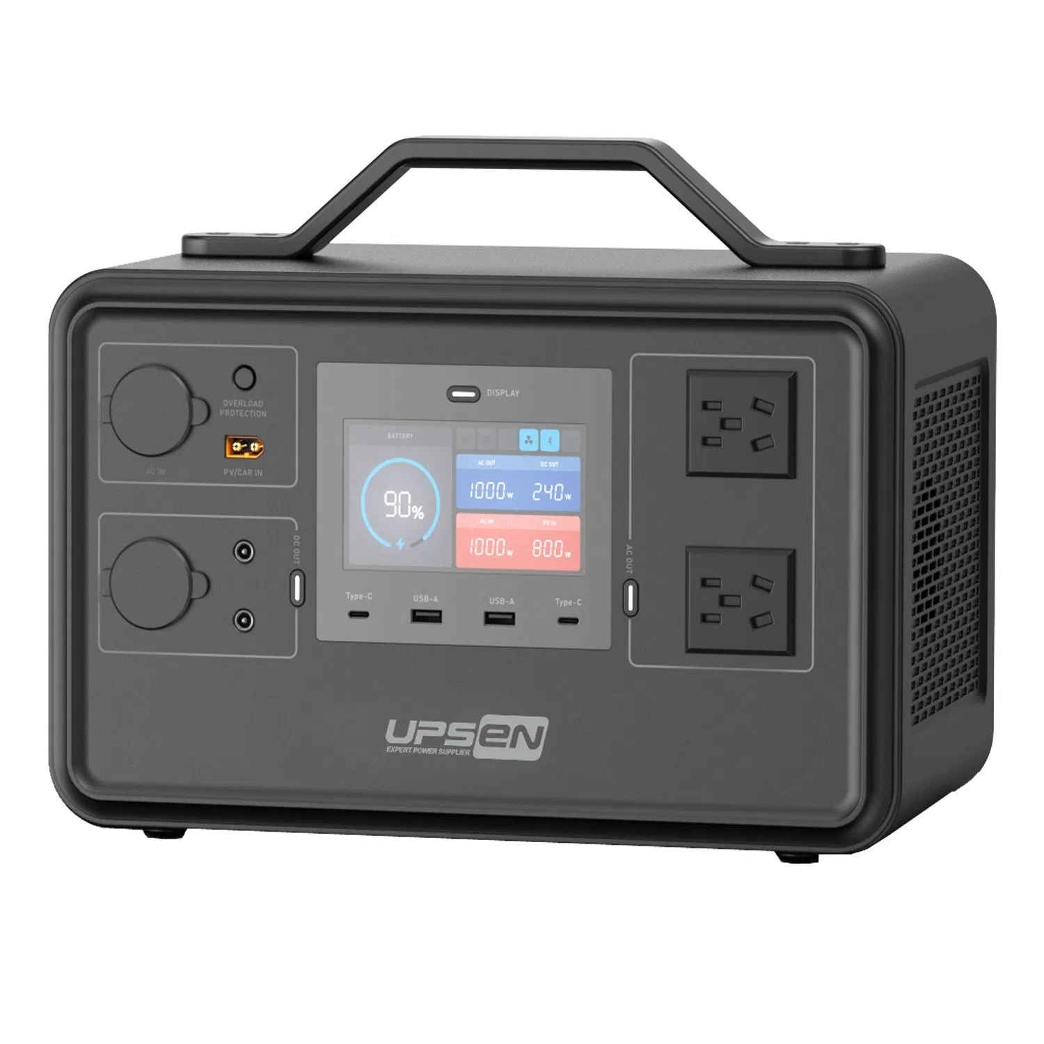 1000W Estación de Energía Portátil con LiFePO4 Batería y 230V Toma de Corriente - Generador Listo para Solar para Camping al Aire Libre, Respaldo de Emergencia en el Hogar y Uso en RV