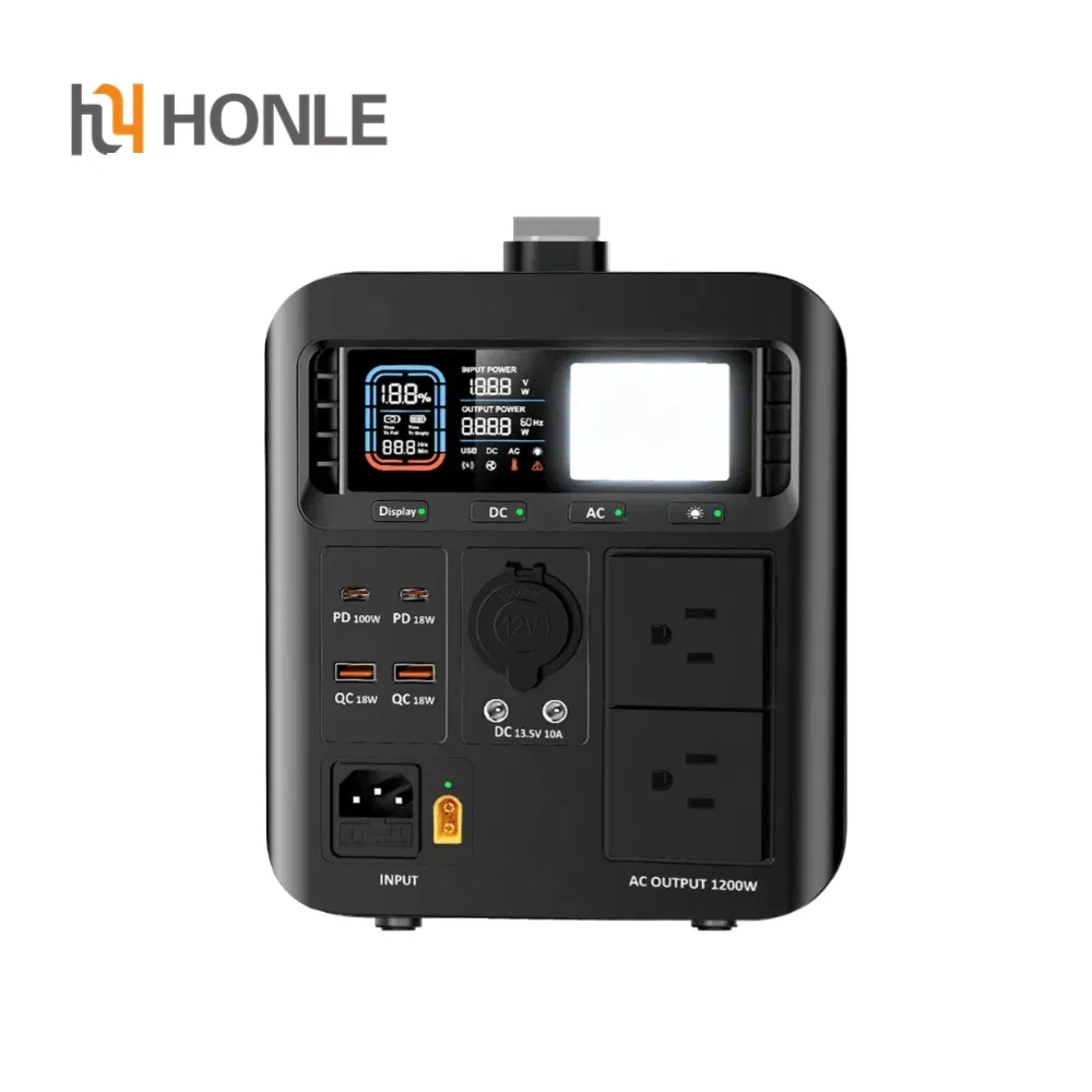 Banco de energía solar portátil Honle generador solar estación de energía para camping respaldo con panel solar banco de energía portátil batería solar