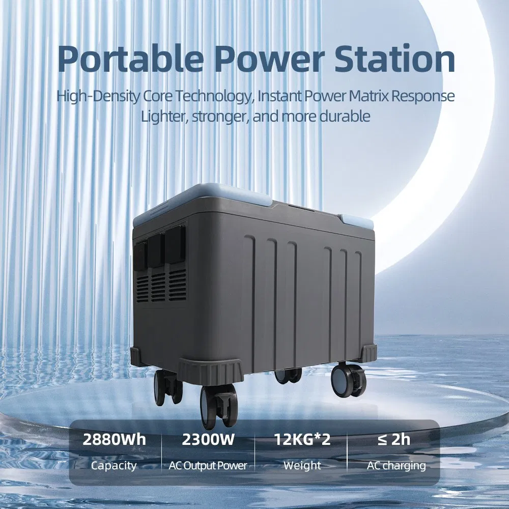 Batería de Litio Solar 2300W Portátil Confiable para Aventuras al Aire Libre