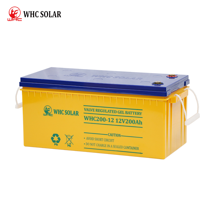 Precio de batería solar WHC Batería de ciclo profundo de gel 12V 200ah Batería de plomo-ácido Batería UPS para sistema de energía solar