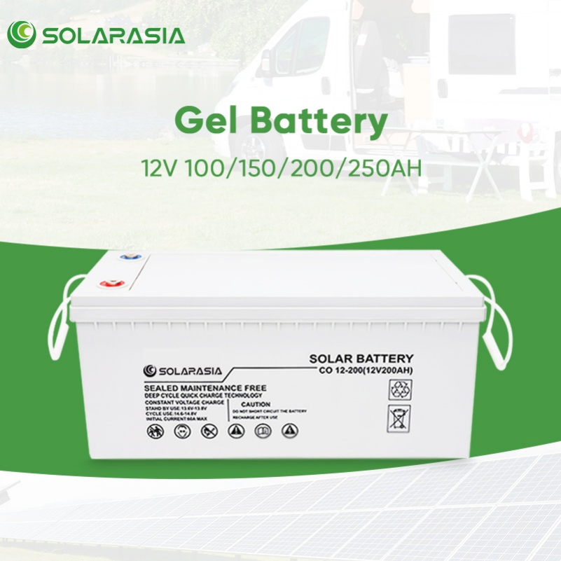 Batería de Gel Solar SA 12V 100ah 150ah 200ah 250ah Batería de Plomo Ácido AGM 12V Batería de Gel de Ciclo Profundo Batería Recargable BMS Batería de Plomo Ácido para Almacenamiento en el Hogar