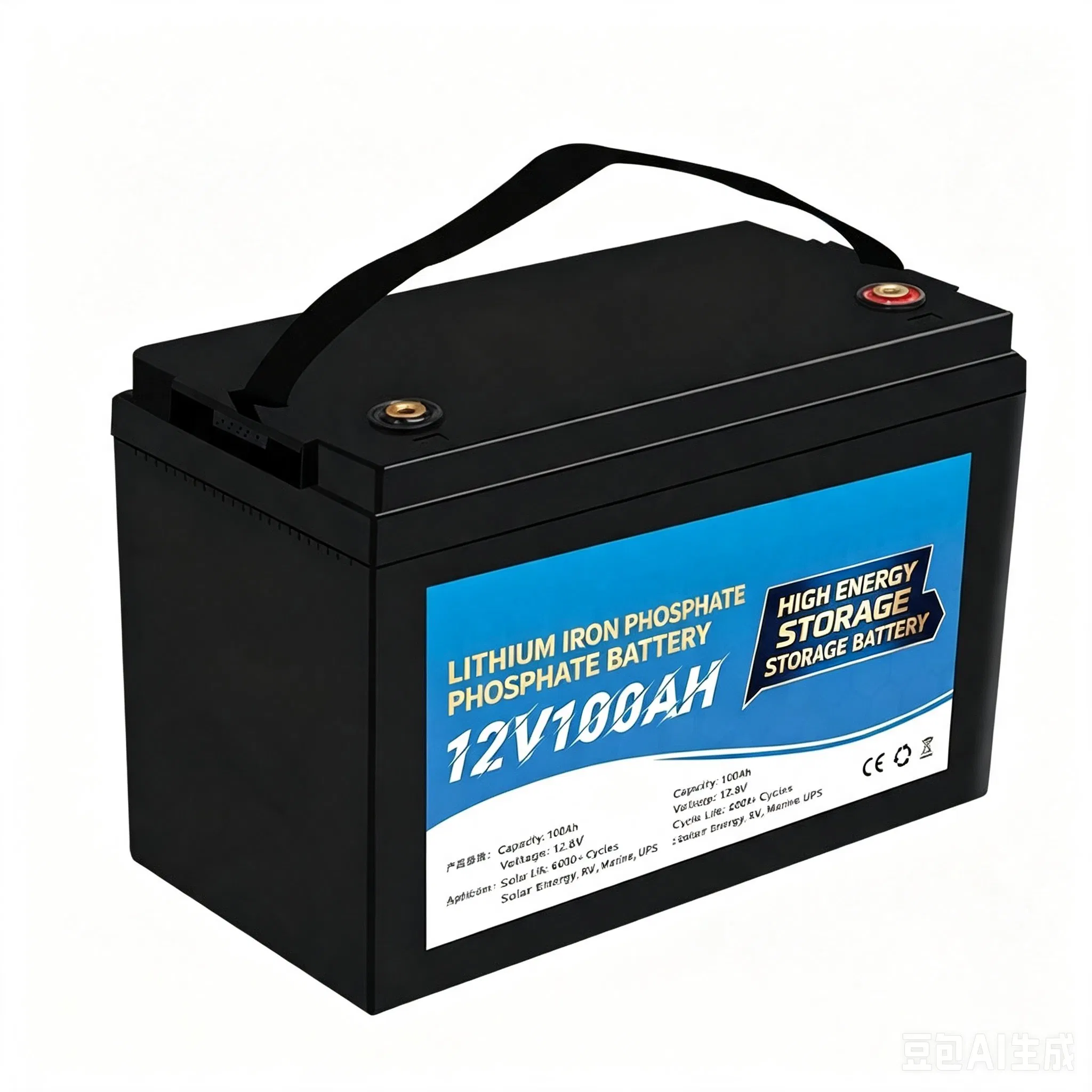 Batería LiFePO4 de Fosfato de Hierro de Litio 12.8V 6ah-300ah para Almacenamiento de Energía Solar, Caravana, Barco, Suministro de Energía Fuera de la Red