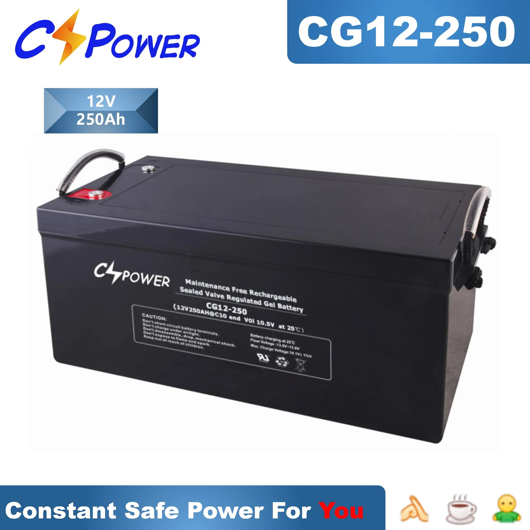 Cspower 12+Years Vida Útil 12V 150ah/100ah/200ah Gel-Batería Ácida Sin Mantenimiento Inversor UPS EPS Energía de Respaldo de Emergencia Solar para el Hogar