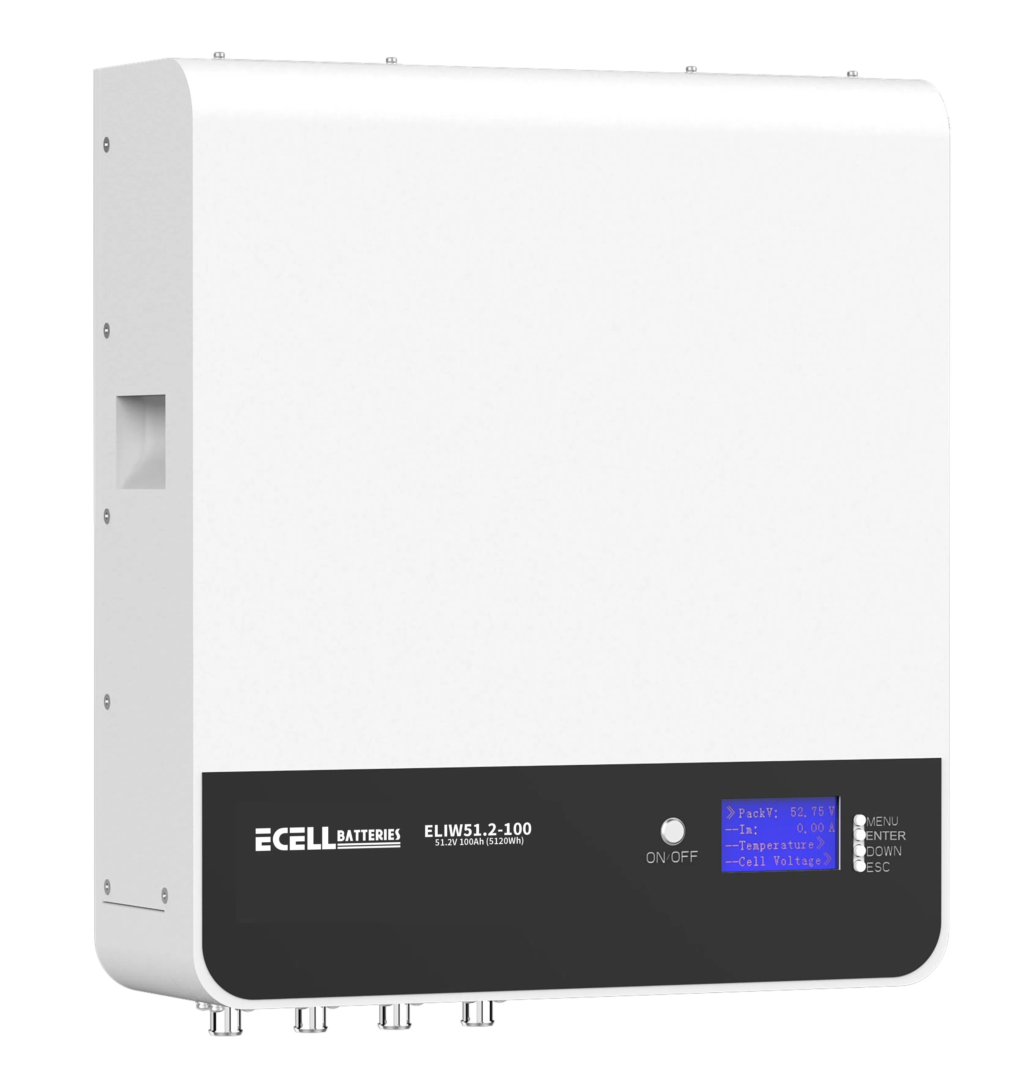 Baterías Ecell de fábrica en China 12V 24V 12.8V 25.6V 48V 51.2V 100ah 5kwh 200ah de litio LiFePO4 batería montada en la pared 10kwh 150ah para uso residencial de energía solar Bess