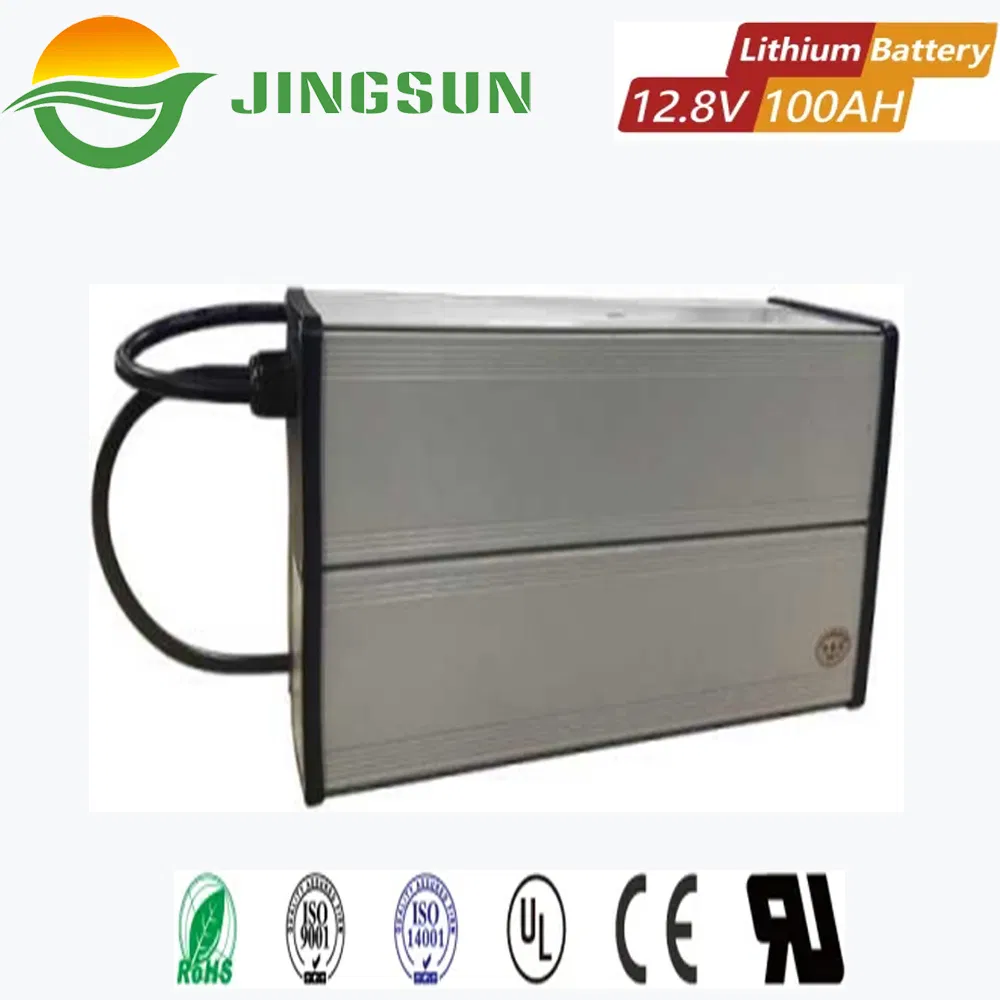 Batería de litio recargable portátil solar de almacenamiento de energía gris negro/rojo de larga duración para sistema cuboide