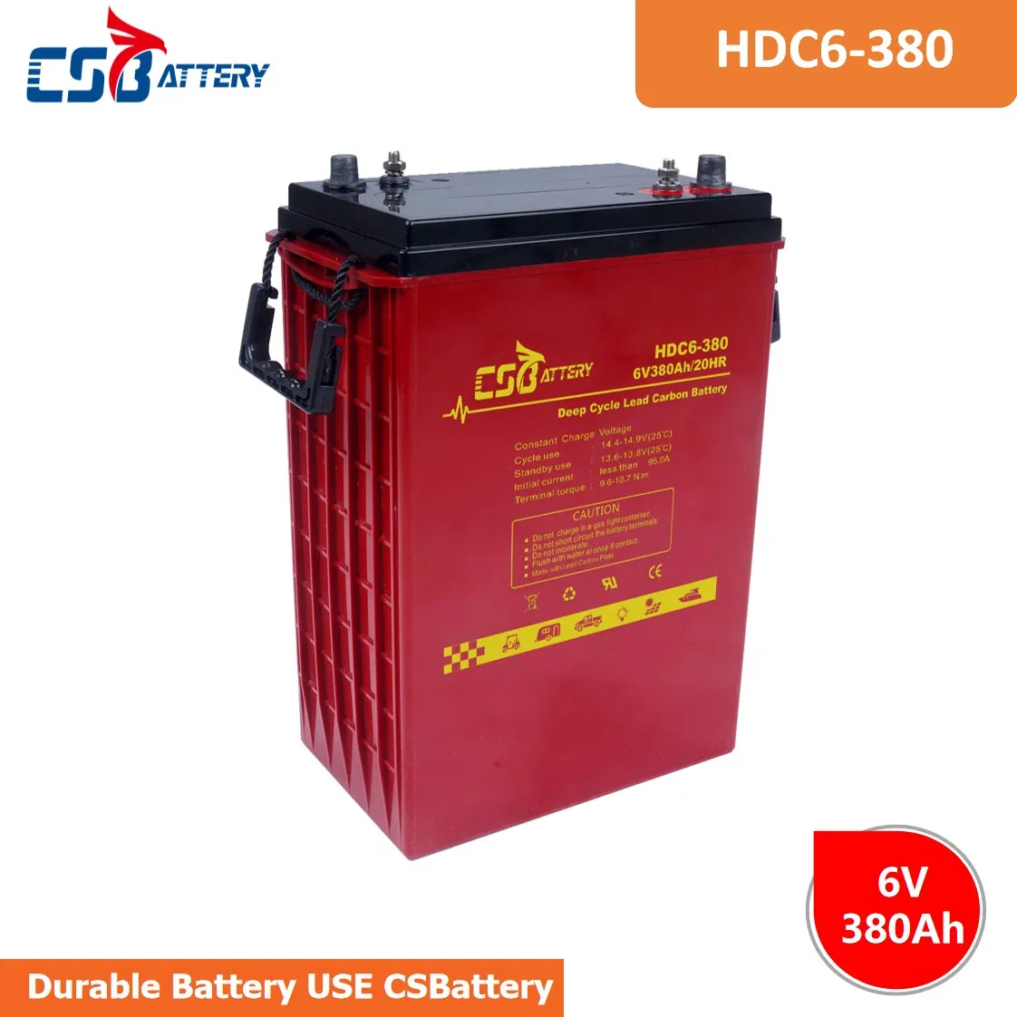 Csbattery 6V420ah Batería de Plomo-Carbono de Ciclo Profundo de Calidad Trojan para Inversor Solar Herramienta Eléctrica Scooter Bicicleta Vehículo/CSR
