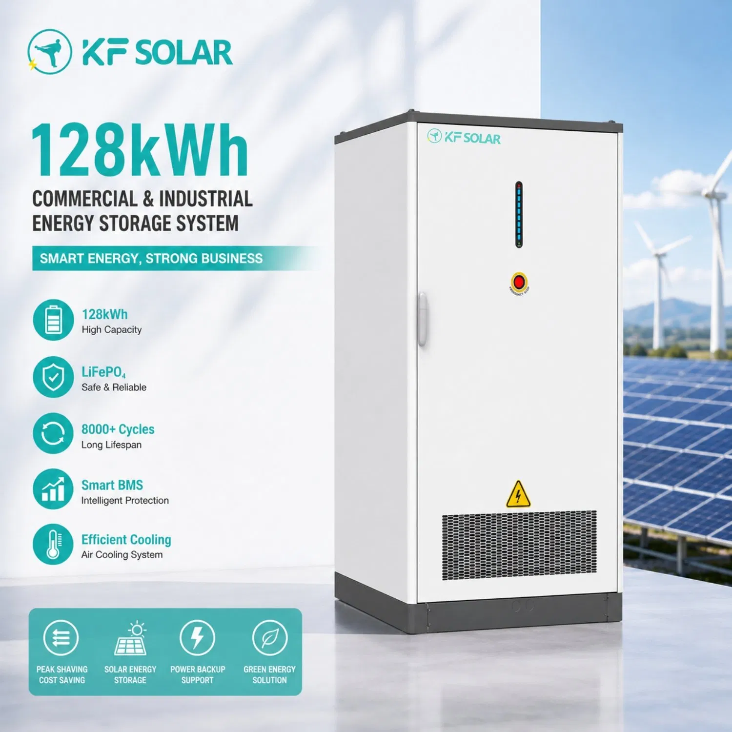 Sistema de Almacenamiento de Energía Solar Completo 128kwh Sistema de Energía Solar Híbrido para el Hogar 64kw con Batería de Litio