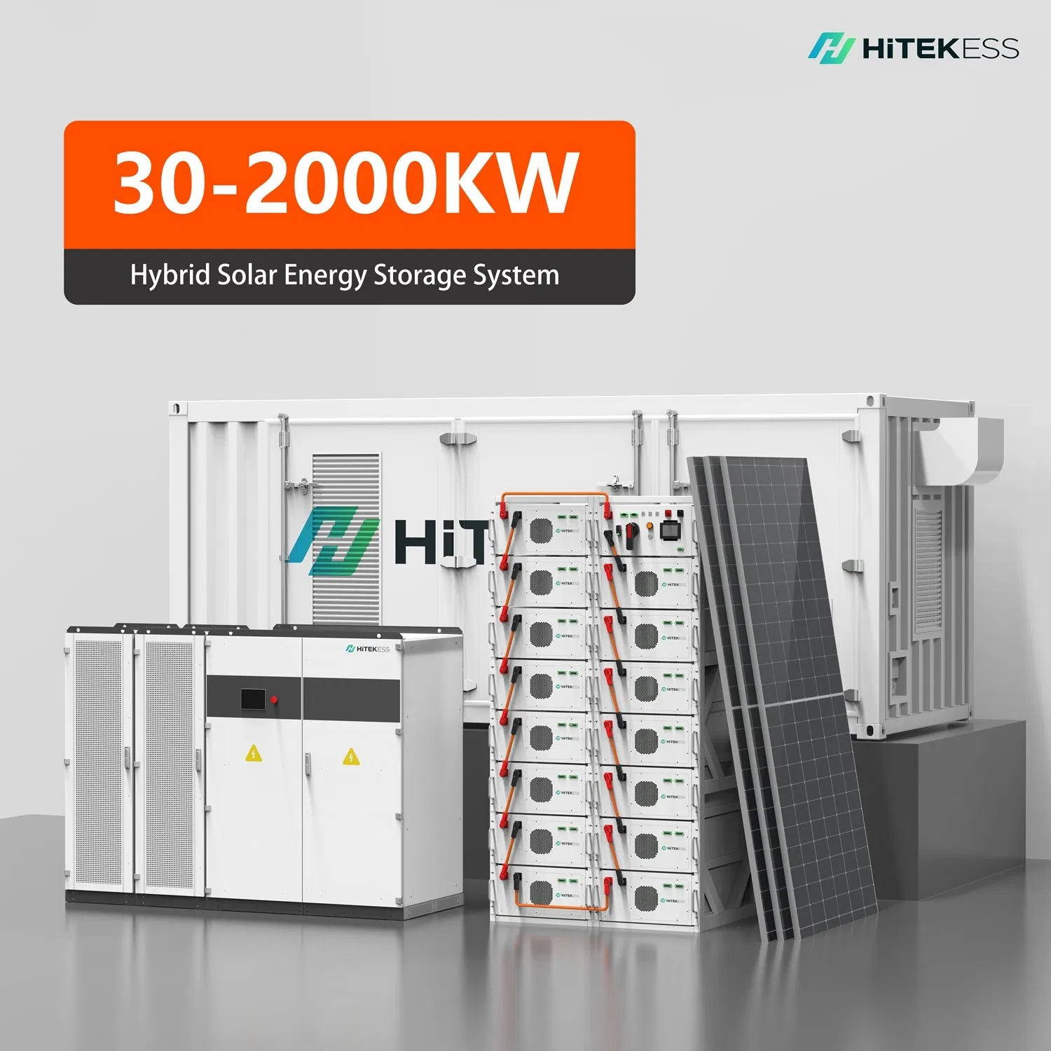 Sistema de Energía Solar Off Grid Hitek 60kw 100kw 120kw 200kw 250kw 300kw 400VAC Sistema de Almacenamiento de Energía de Batería Híbrido Bess con 200kw 500kwh LiFePO4 Batería Ba