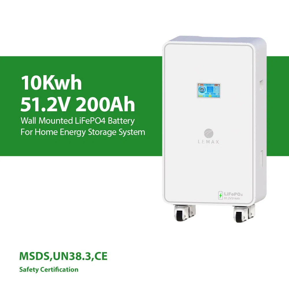 Batería de energía solar tipo rueda 51.2V 48V 10kw 200ah batería de almacenamiento de energía para respaldo de energía en el hogar