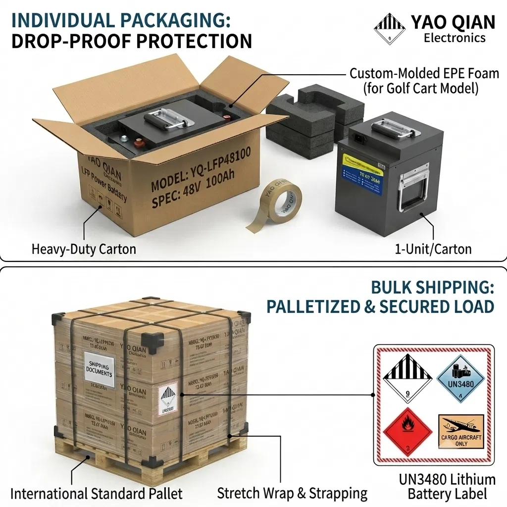 Casa personalizada off-grid de larga duración apilable LiFePO4 batería 51.2V 100ah