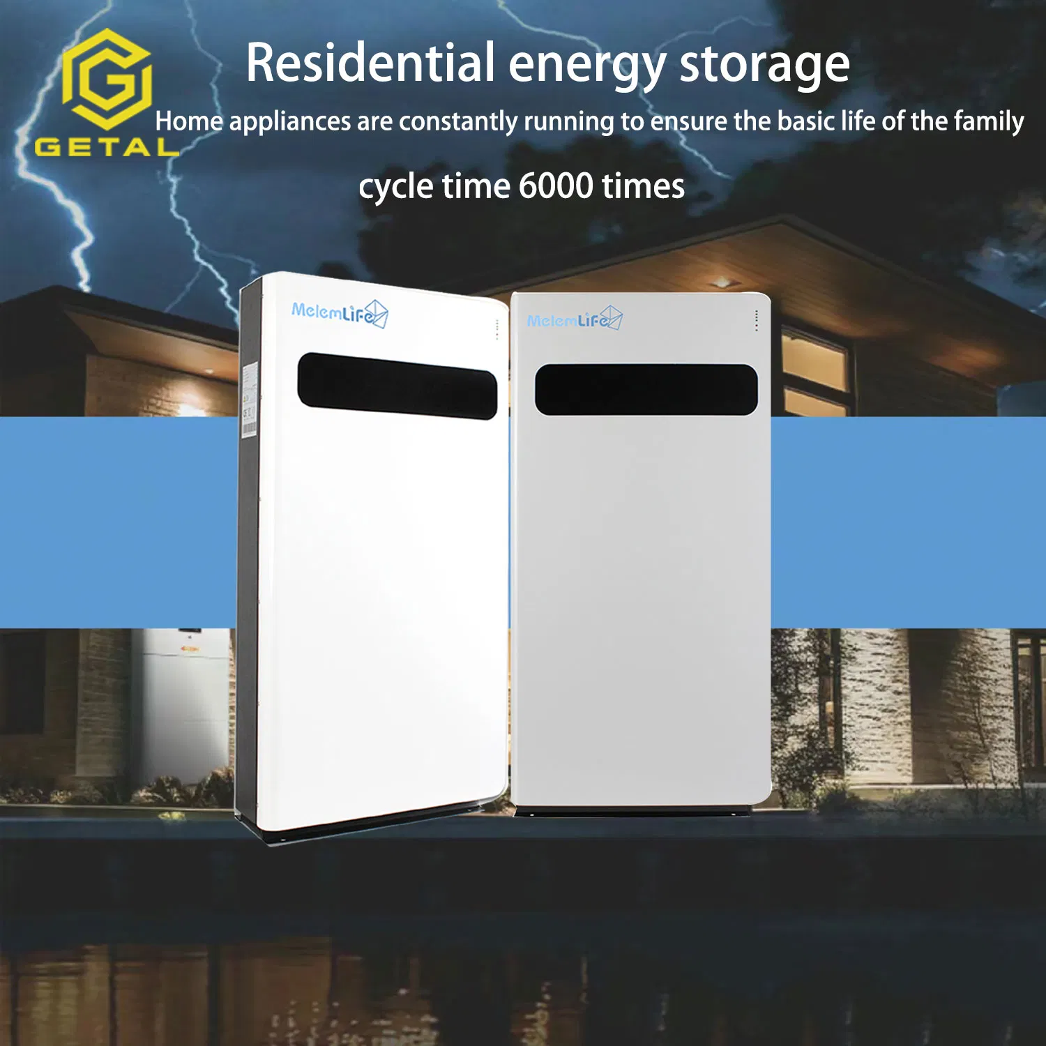 Métricas de Alto Rendimiento 51.2V 10kwh Batería de Energía Solar Residencial de Doble Color