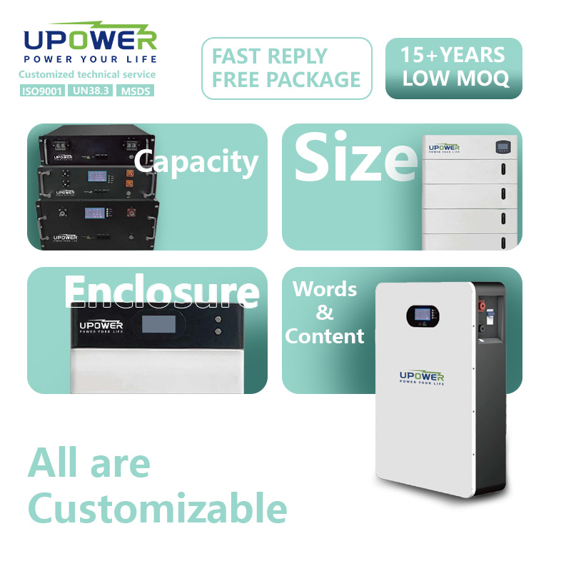 Uli 48V/51.2V 5.12kwh LiFePO4 Batería de Almacenamiento de Energía Solar para el Hogar 100ah 200ah 400ah IP65 Puede