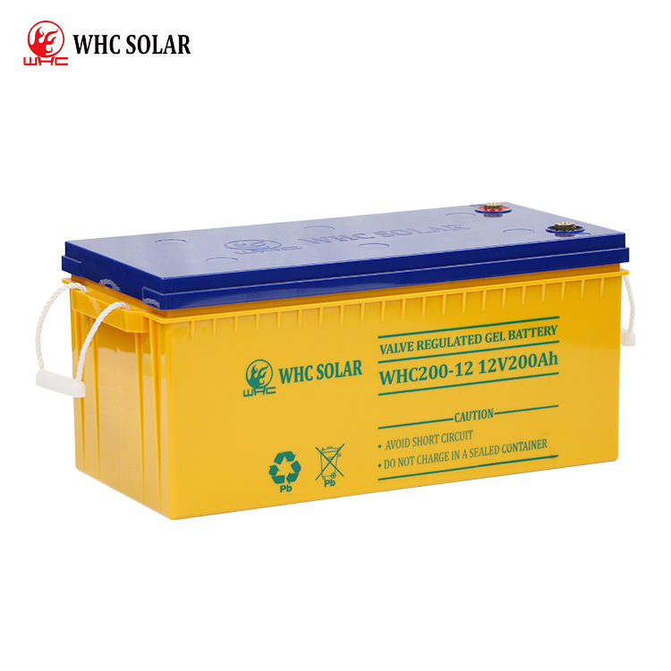 Precio de batería solar WHC Batería de ciclo profundo de gel 12V 200ah Batería de plomo-ácido Batería UPS para sistema de energía solar