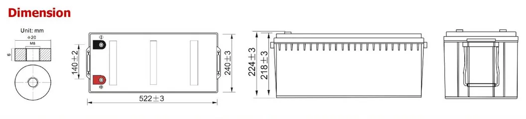 Batería Solar 12V 200ah Batería de Gel