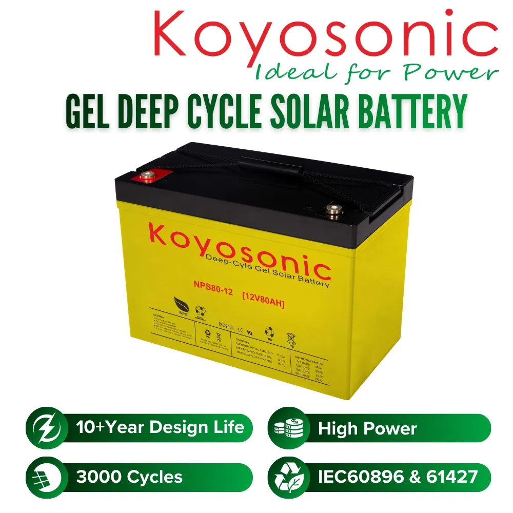 12V 70ah Batería Panel Solar Batería Gel Batería de Ciclo Profundo
