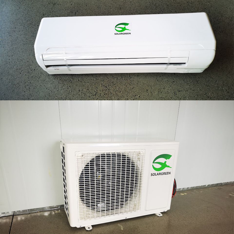 Energía Verde al por mayor 24000BTU Batería de Poder Fuera de la Red DC 48V Aire Acondicionado Solar Dividido