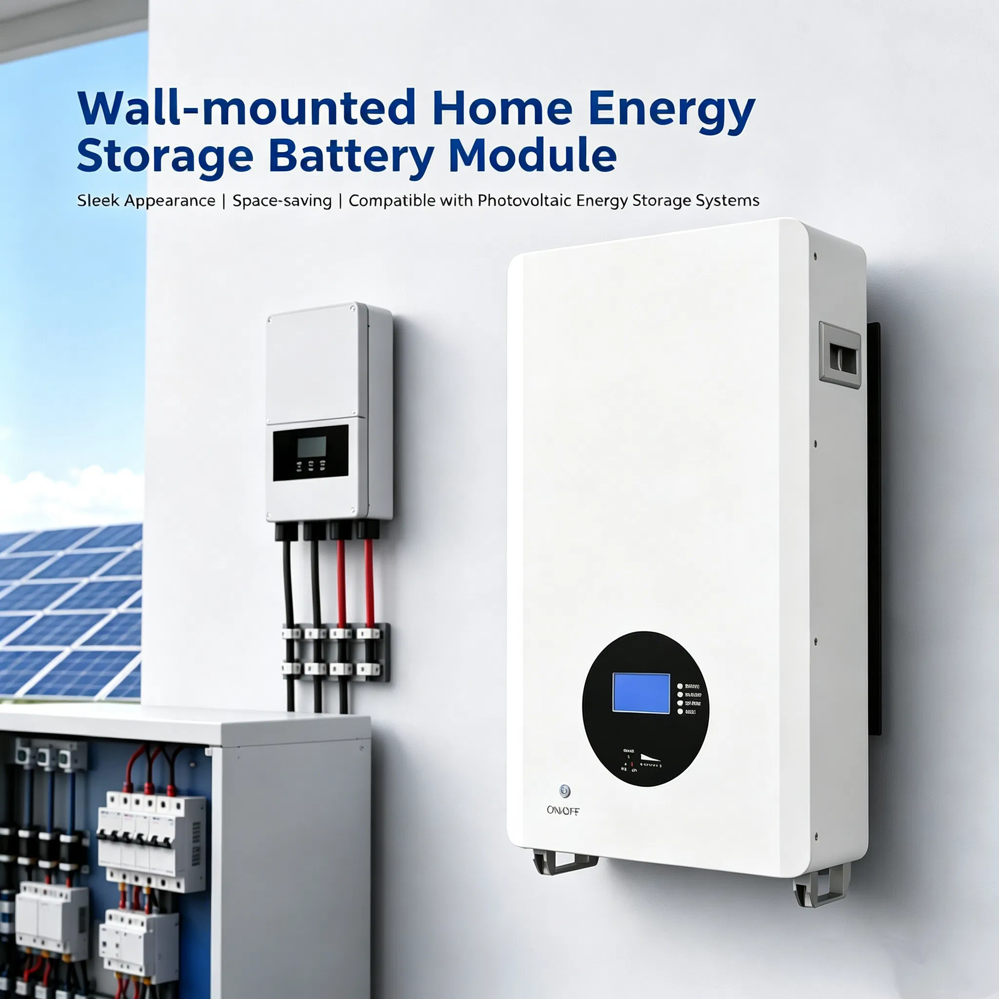 Batería de litio montada en la pared todo en uno 51.2V 5kwh para almacenamiento de energía solar en el hogar