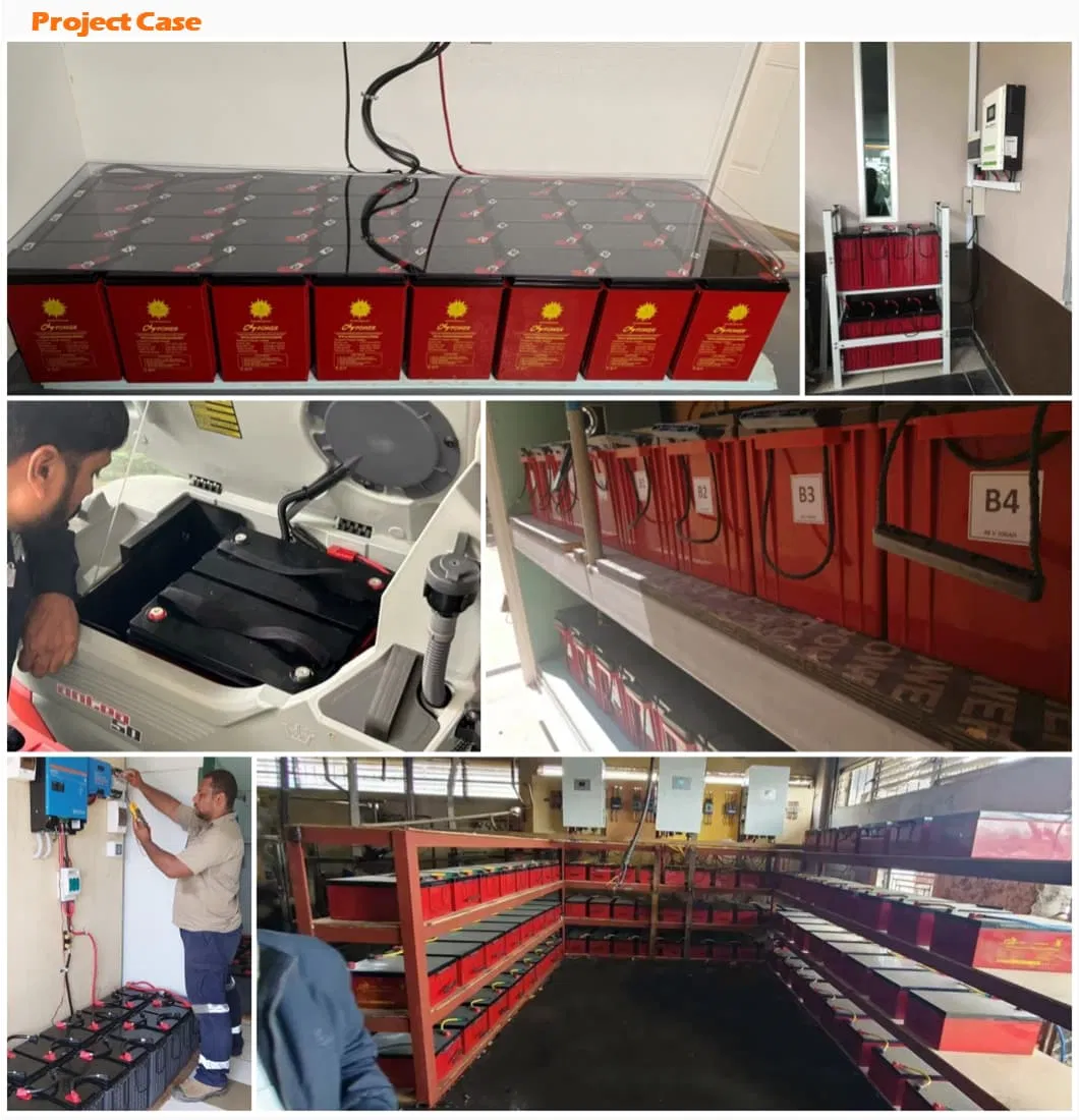 Batería de Carbono de Plomo Recargable de Ciclo Profundo de Larga Duración y Carga Rápida para Sistema de Almacenamiento de Energía Solar