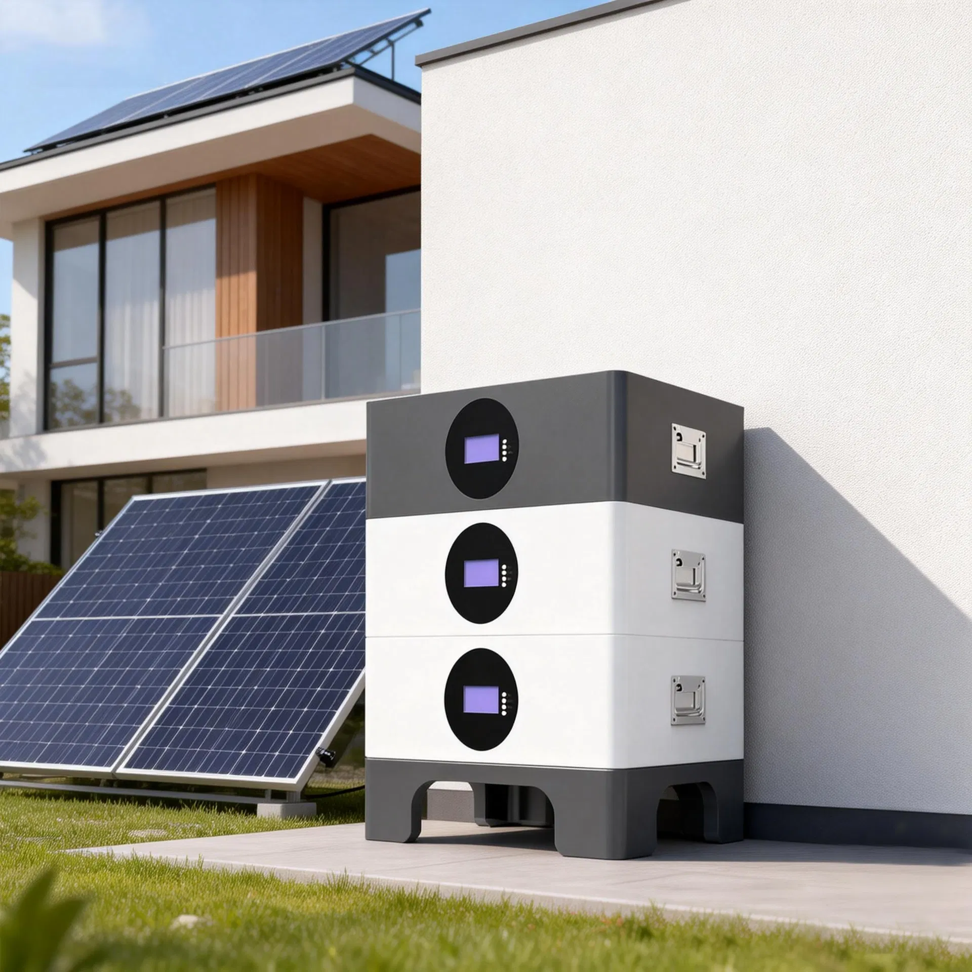 Casa personalizada off-grid de larga duración apilable LiFePO4 batería 51.2V 100ah