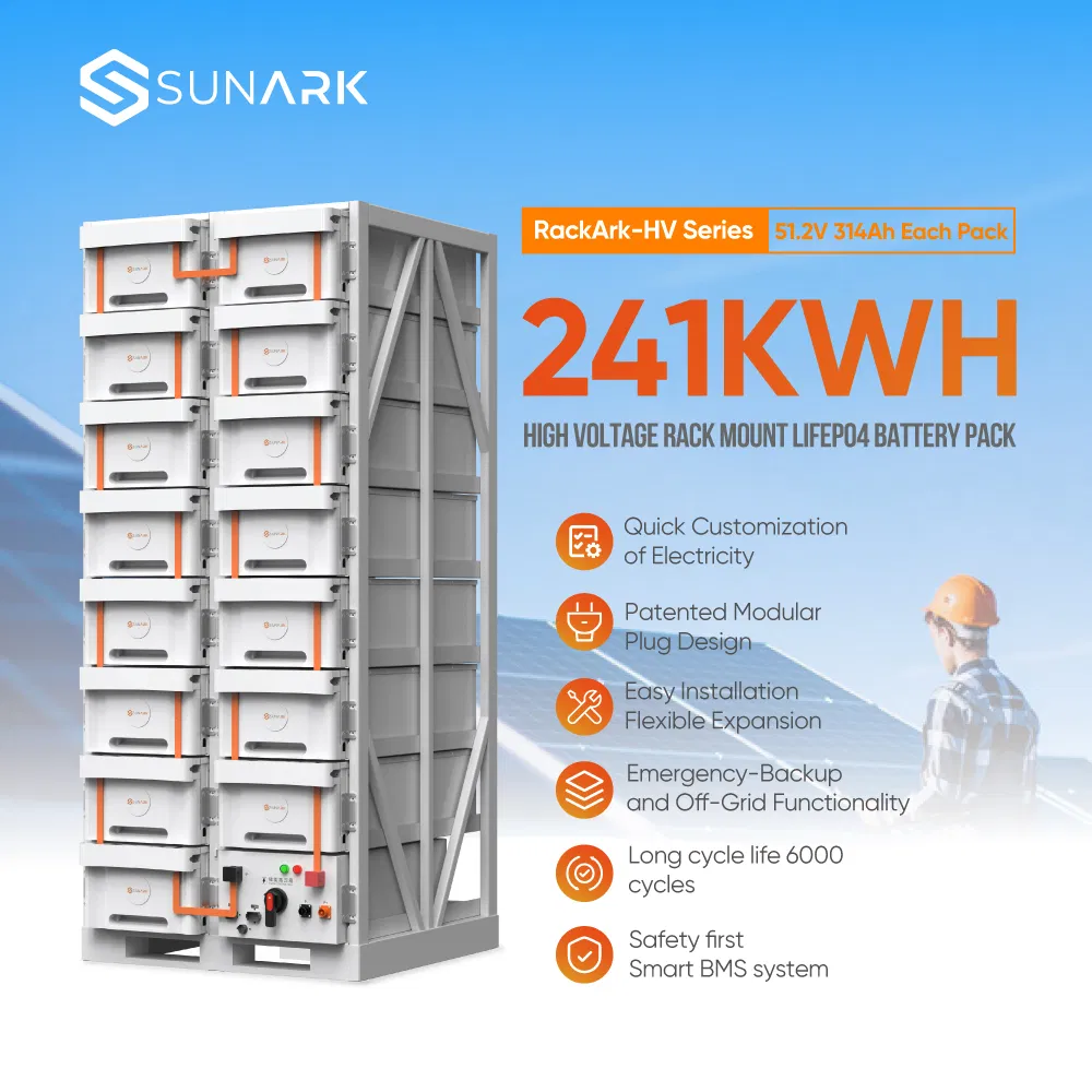 51.2V 280ah 314ah Sistema de Almacenamiento de Energía Comercial e Industrial Batería de Iones de Litio Gabinete de Energía Solar Integrado