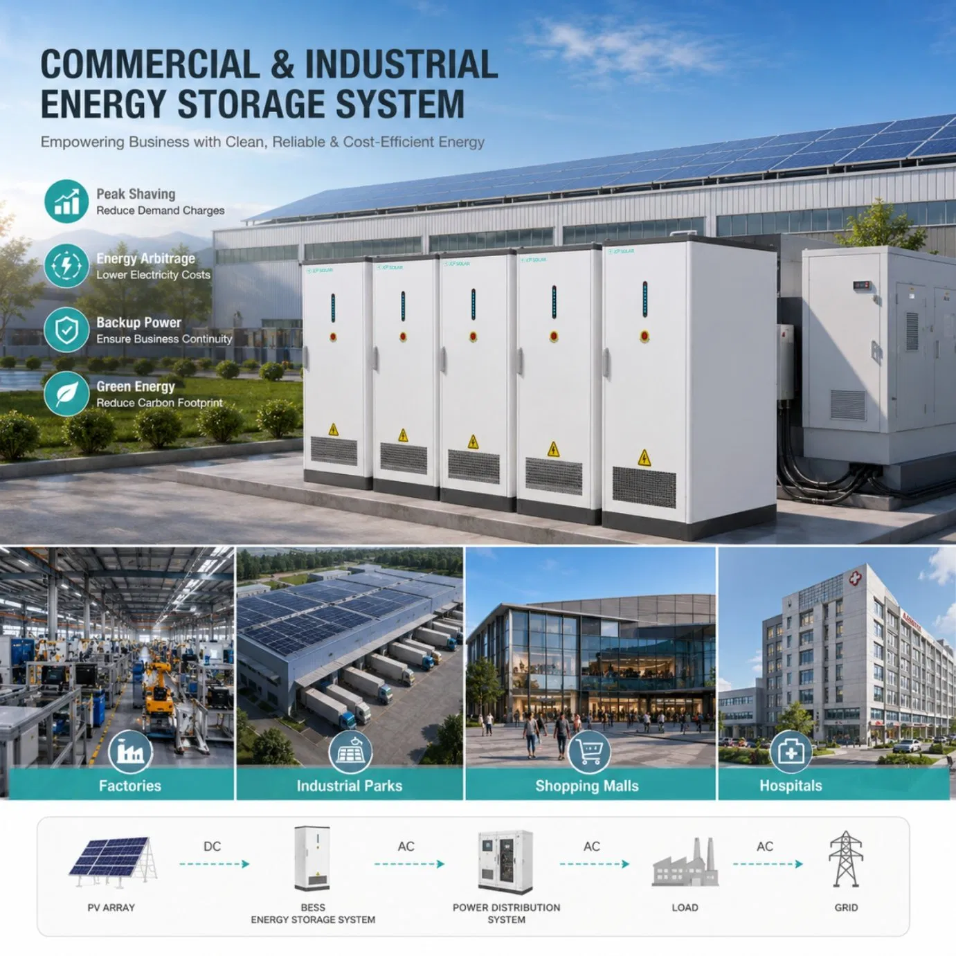 Sistema de Almacenamiento de Energía Solar Completo 128kwh Sistema de Energía Solar Híbrido para el Hogar 64kw con Batería de Litio